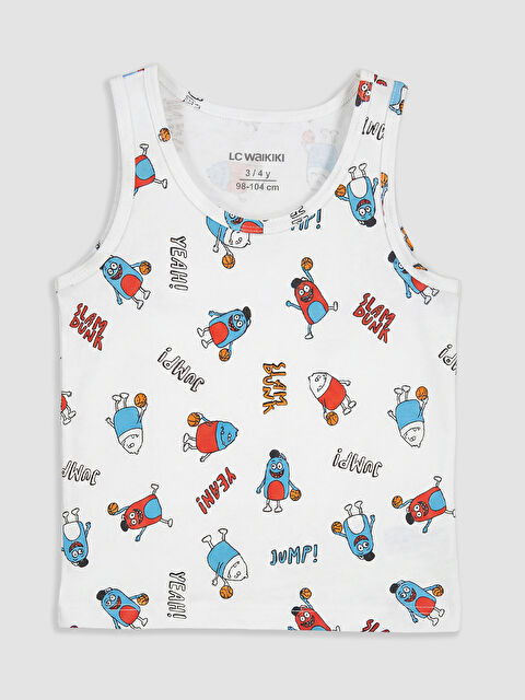 LCW Kids Bisiklet Yaka Baskılı Erkek Çocuk Atlet - S68881Z1-LU7