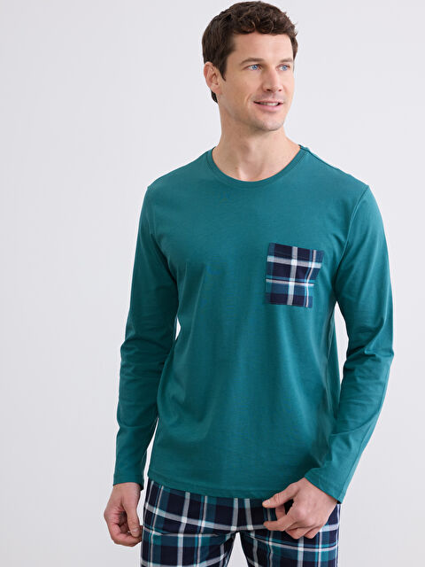 LC WAIKIKI Bisiklet Yaka Uzun Kollu Erkek Pijama Üstü