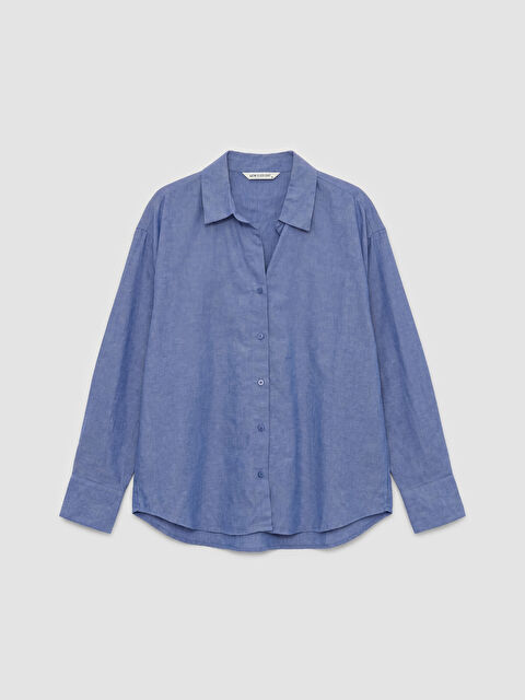 LCWAIKIKI Classic قميص أزرق امرأة