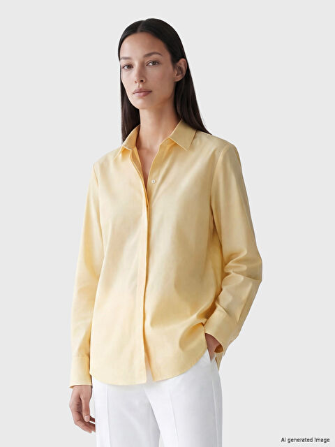 LCWAIKIKI Classic Сорочка з попліну звичайного крою для жінок