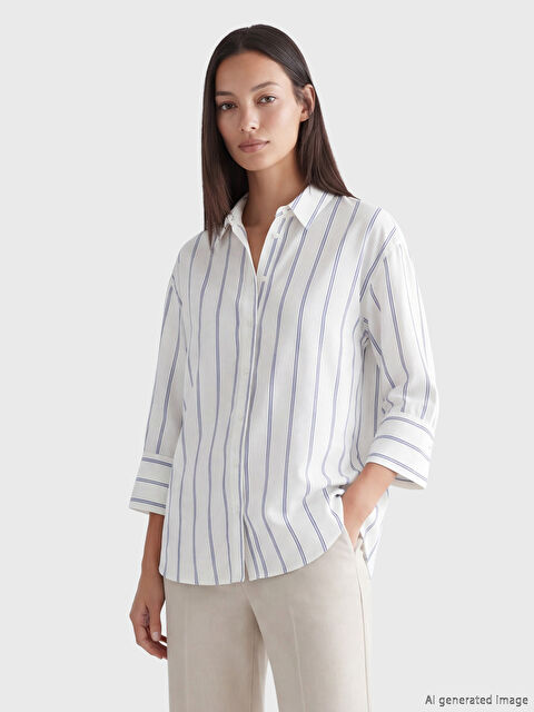 LCW EVERYDAY Chemise Femme en sergé à rayures