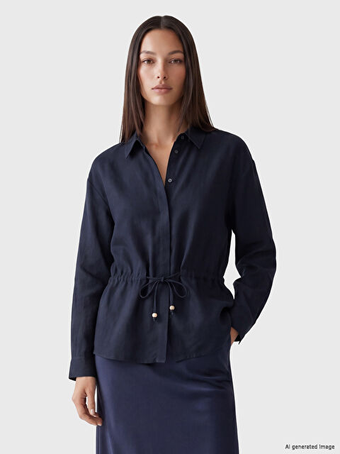 LCW EVERYDAY Ženska košulja regular kroja sa detaljem vezivanja u struku