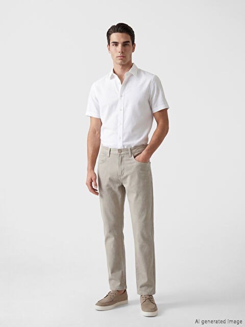 SOUTHBLUE Pantalon Homme Coupe Régulière en Tissu Dobby