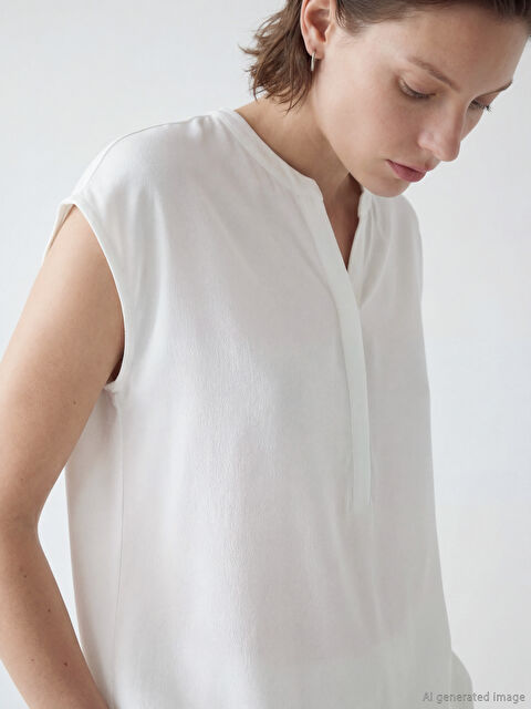 LCW EVERYDAY ქალი კრემისფერი ბლუზი - S68956Z8-FE8