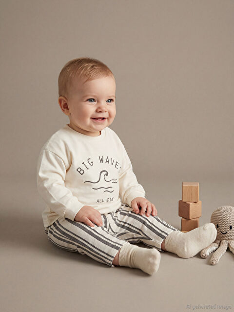 LCW baby Baskılı Erkek Bebek Tişört ve Pantolon - S68976Z1-FDJ