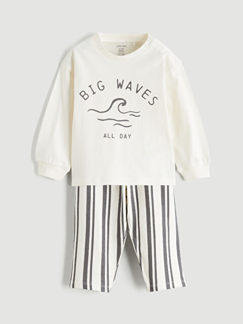 LCW baby Baskılı Erkek Bebek Tişört ve Pantolon - S68976Z1-FDJ