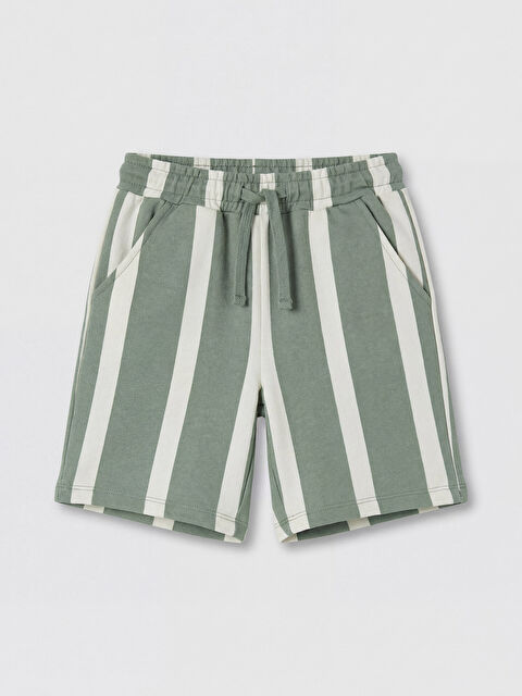 LCW Kids Beli Lastikli Çizgili Erkek Çocuk Şort