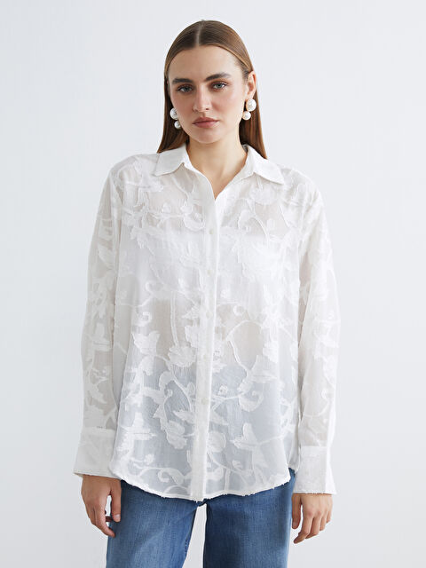 LCWAIKIKI Classic Jacquard Women's Shirt - S69022Z8-Q6K
