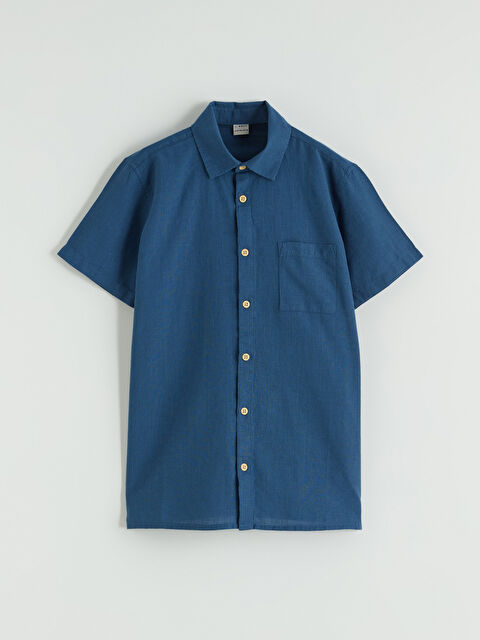 LCW Kids Boys' Short-Sleeve Linen Blend Shirt - S69033Z4-HSD
