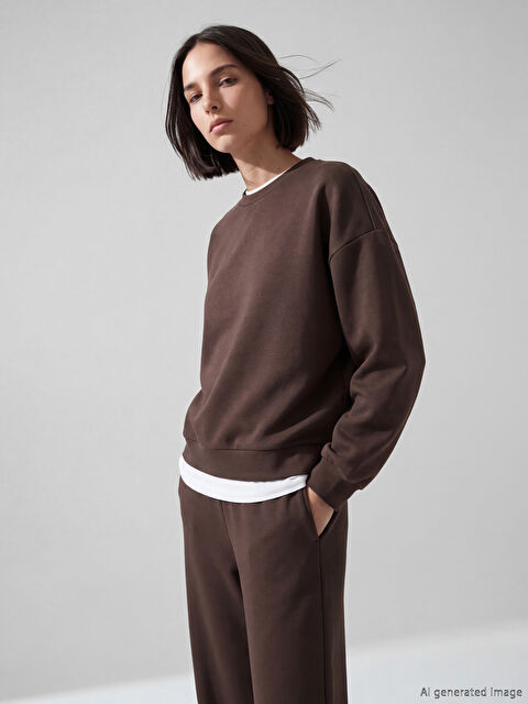 LCW Vision Soft Touch Oversize Kadın Sweatshirt	 - S69059Z8-HSK