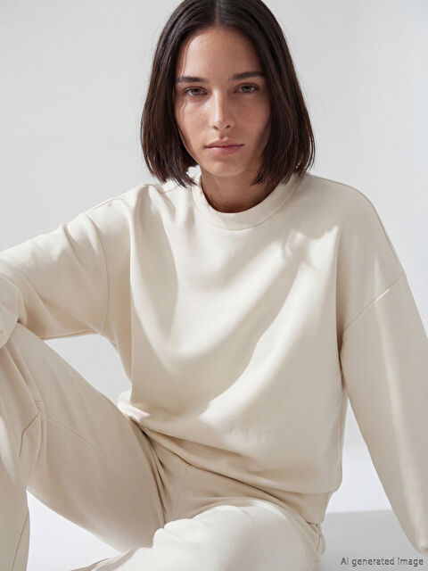 LCW Vision Soft Touch Oversize Kadın Sweatshirt	 - S69059Z8-VF5