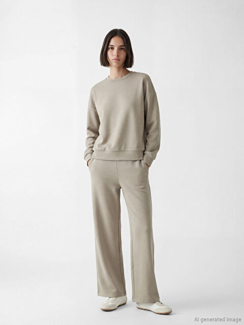 LCW Vision Geniş Paça Soft Touch Kadın Eşofman Altı	 - S69061Z8-GQF