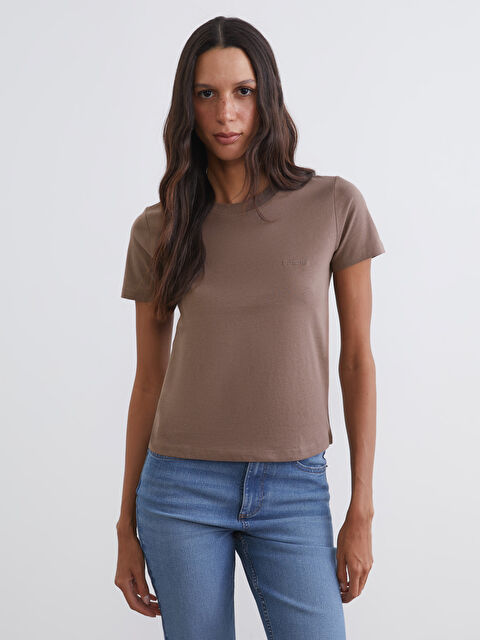 LCW Vision Bisiklet Yaka Kadın Tişört - S69072Z8-H3Z