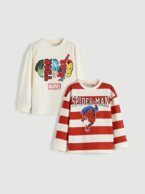 LCW Kids Marvel Baskılı Erkek Çocuk Tişört 2'li - S69074Z1-LQA