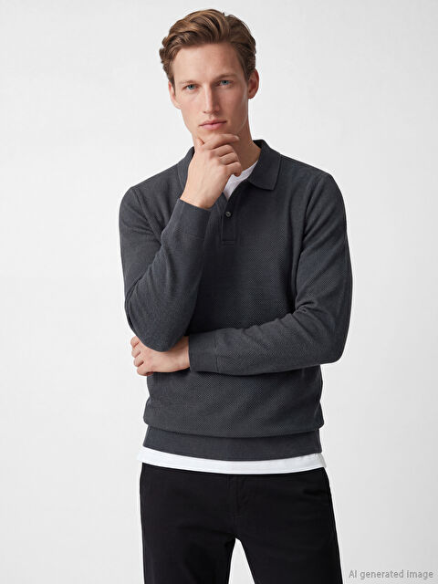 SOUTHBLUE Polo Collar Men's Sweatshirt