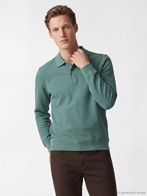 SOUTHBLUE Polo Collar Men's Sweatshirt