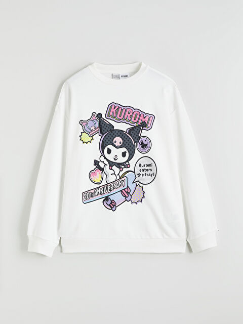 LCW Kids Bisiklet Yaka Kuromi Baskılı Kız Çocuk Sweatshirt - S69101Z4-R9J