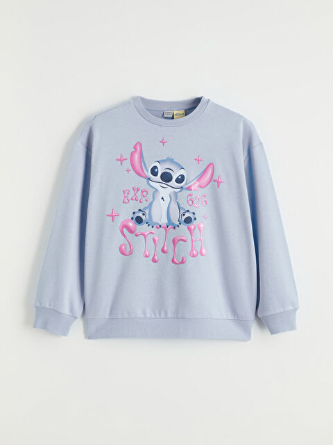 LCW Kids Stitch Baskılı Kız Çocuk Sweatshirt - S69106Z4-YTE