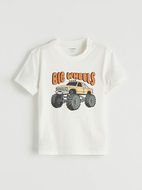 LCW Kids Bisiklet Yaka Baskılı Erkek Çocuk Tişört - S69163Z1-R9J