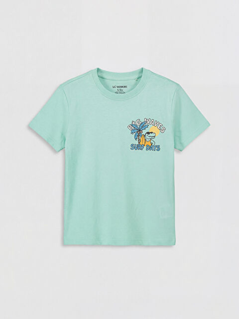 LCW Kids Bisiklet Yaka Baskılı Erkek Çocuk Tişört