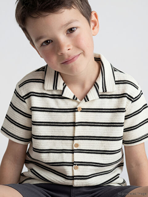 LCW Kids Çizgili Erkek Çocuk Gömlek