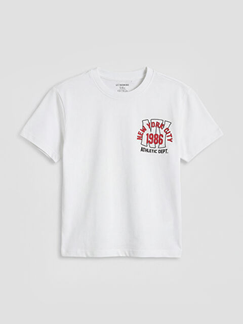 LCW Kids New York Baskılı Erkek Çocuk Tişört - S69169Z1-Q6K
