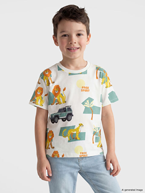 LCW Kids Baskılı Erkek Çocuk Tişört