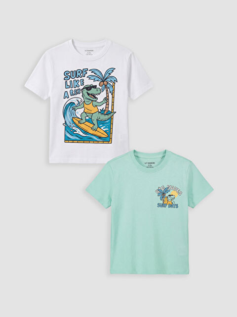 LCW Kids Printed Boys' T-Shirt 2 Pack - S69219Z1-Q6K