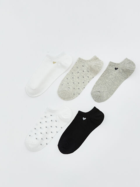 LCW DREAM Kalp Desenli Kadın Sneaker Çorap 5'li - S69226Z8-FDU
