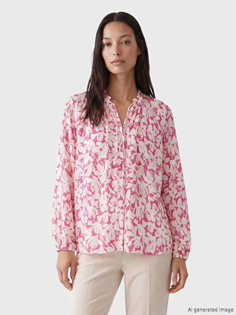 LCW EVERYDAY Женская блузка с вырезом и цветочным узором