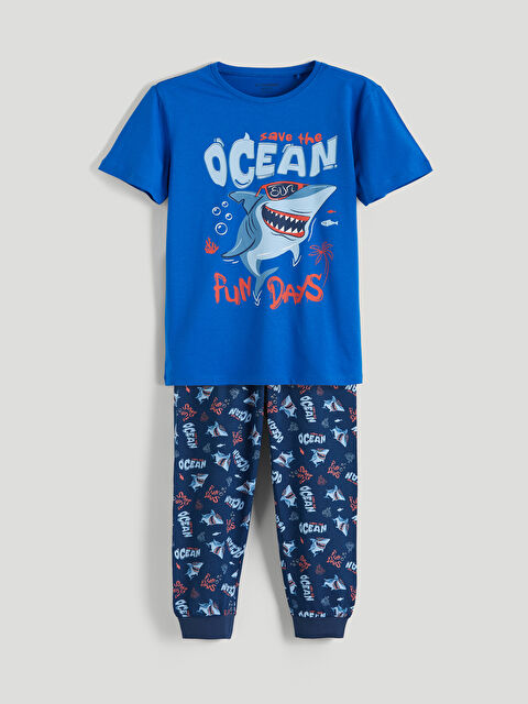 LCW Kids PLAVA Pidžama komplet Dečak - S69262Z4-HGU