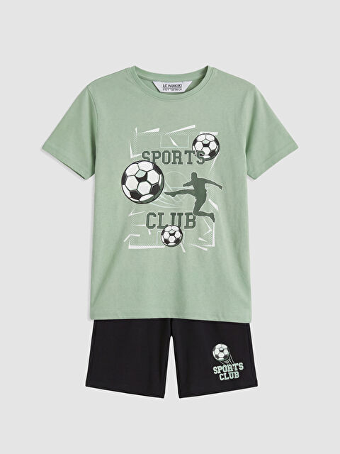 LCW Kids Baskılı Erkek Çocuk Şortlu Pijama Takımı