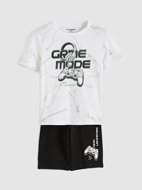LCW Kids Baskılı Erkek Çocuk Şortlu Pijama Takımı - S69269Z4-LU7