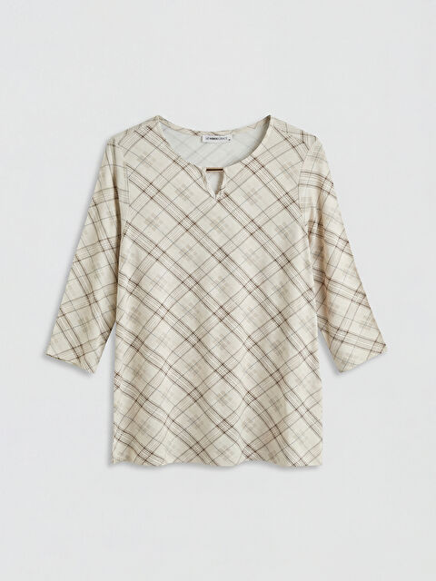 LCW Grace Bisiklet Yaka Desenli Bluz - S69286Z8-LQA