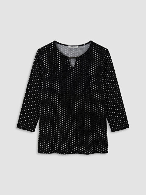 LCW Grace Bisiklet Yaka Puantiyeli Bluz