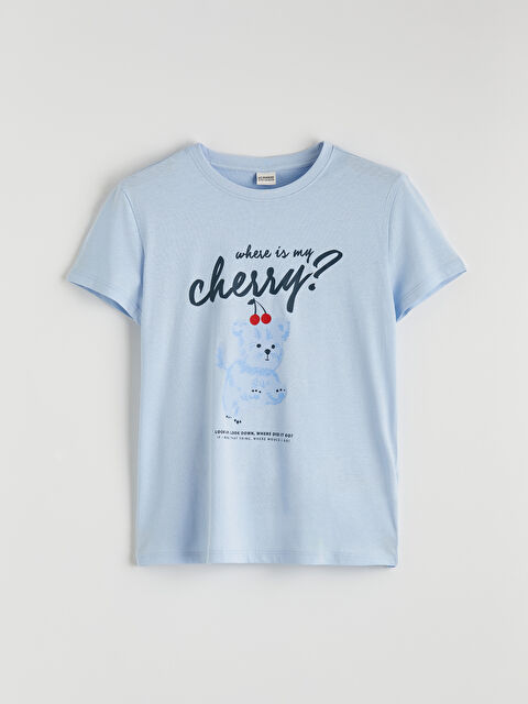 LCW Kids Қыздар көгілдір Футболка - S69295Z4-QJH