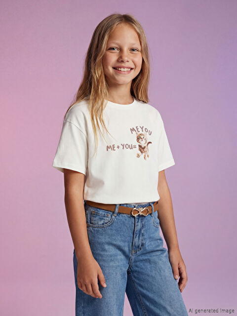 LCW Kids Baskılı Kız Çocuk Tişört - S69296Z4-R9J