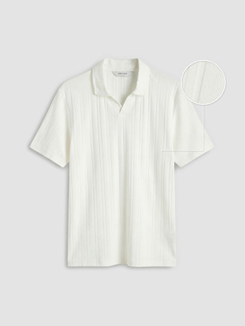 LCW Vision Polo Collar Textured Men's T-Shirt