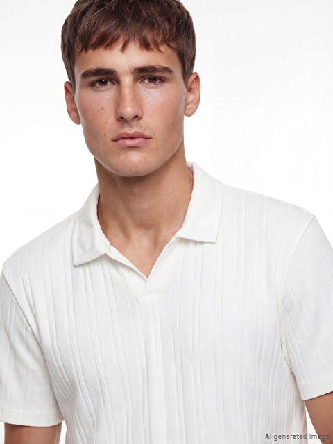 LCW Vision Polo Collar Textured Men's T-Shirt