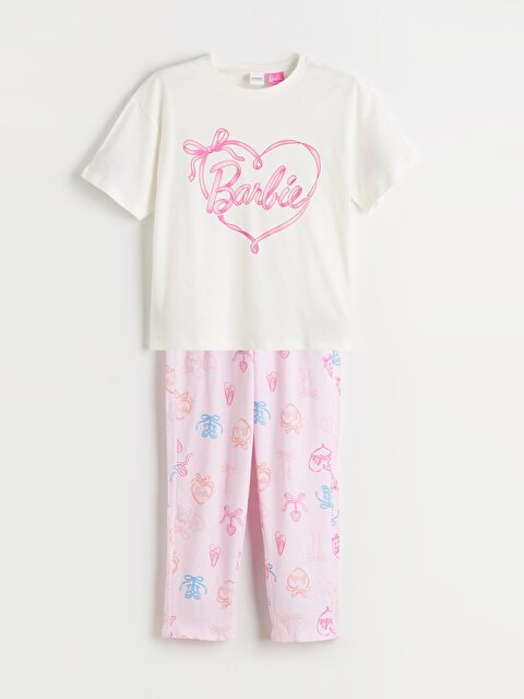 LCW Kids Barbie Baskılı Kız Çocuk Pijama Takımı - S69356Z4-FDU