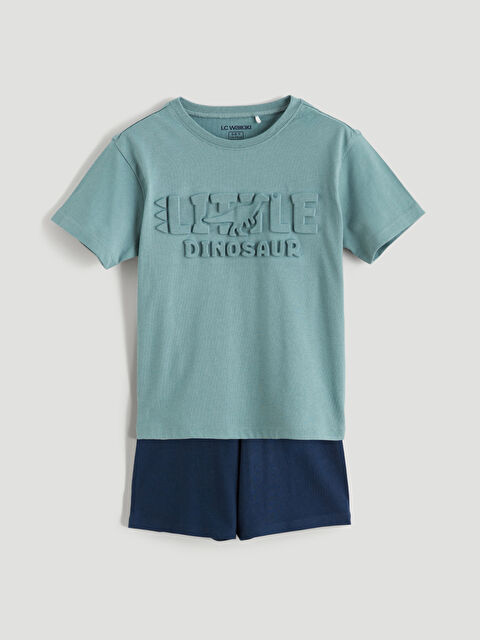LC WAIKIKI Kabartma Baskılı Erkek Çocuk Şortlu Pijama Takımı - S69425Z1-GP4