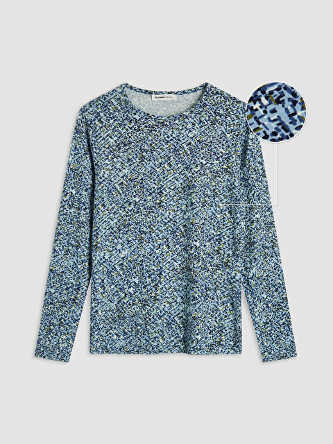 LCW Grace Bisiklet Yaka Desenli Bluz
