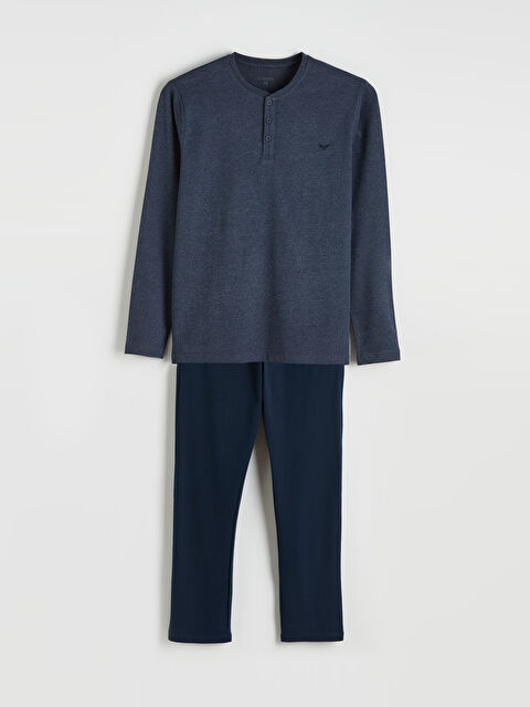 LC WAIKIKI Bisiklet Yaka Düz Erkek Pijama Takımı - S69438Z8-DLT