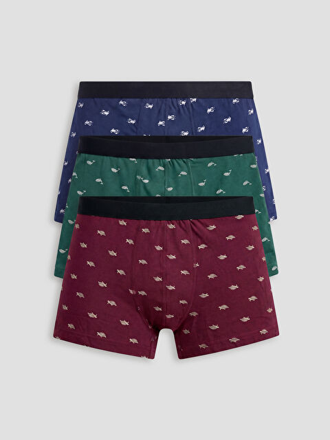 LC WAIKIKI سراويل بوكسر رجالية بقصة عادية من قطن مطاطي - عبوة من 3 قطع