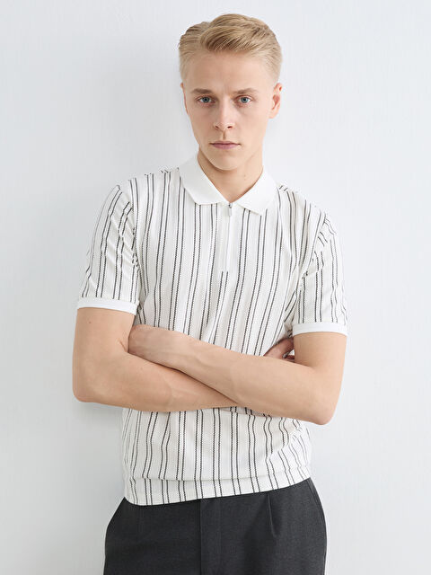 LCW Vision Ριγέ Μπλουζάκι με Κολάρο Πόλο για Άνδρες