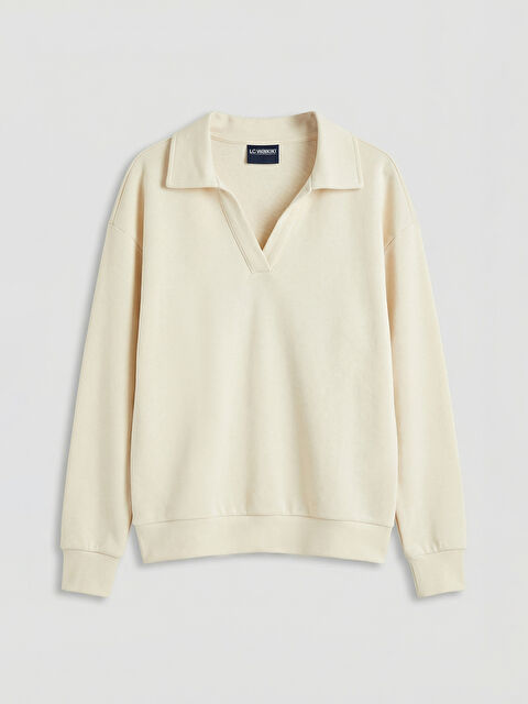 LCW Kids Polo Yaka Kız Çocuk Soft Touch Sweatshirt - S69580Z4-ZS3