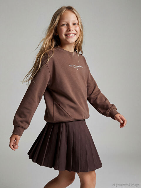 LCW Kids Baskılı Kız Çocuk Sweatshirt - S69581Z4-R1T