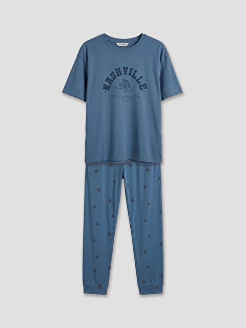 LCW Young Γυναίκα ΜΠΛΕ Σετ πιτζάμες - S69624Z8-LQR