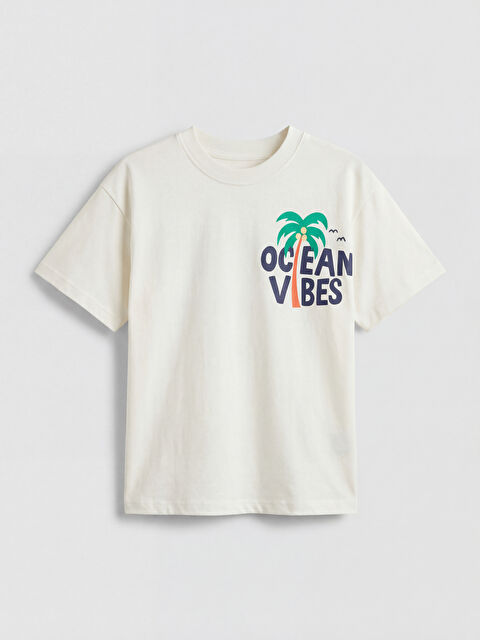 LCW Kids Bisiklet Yaka Baskılı Erkek Çocuk Tişört