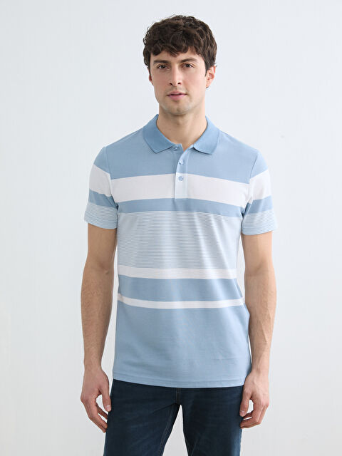 LCWAIKIKI Classic Polo Yaka Çizgili Pike Tişört - S69687Z8-LEN